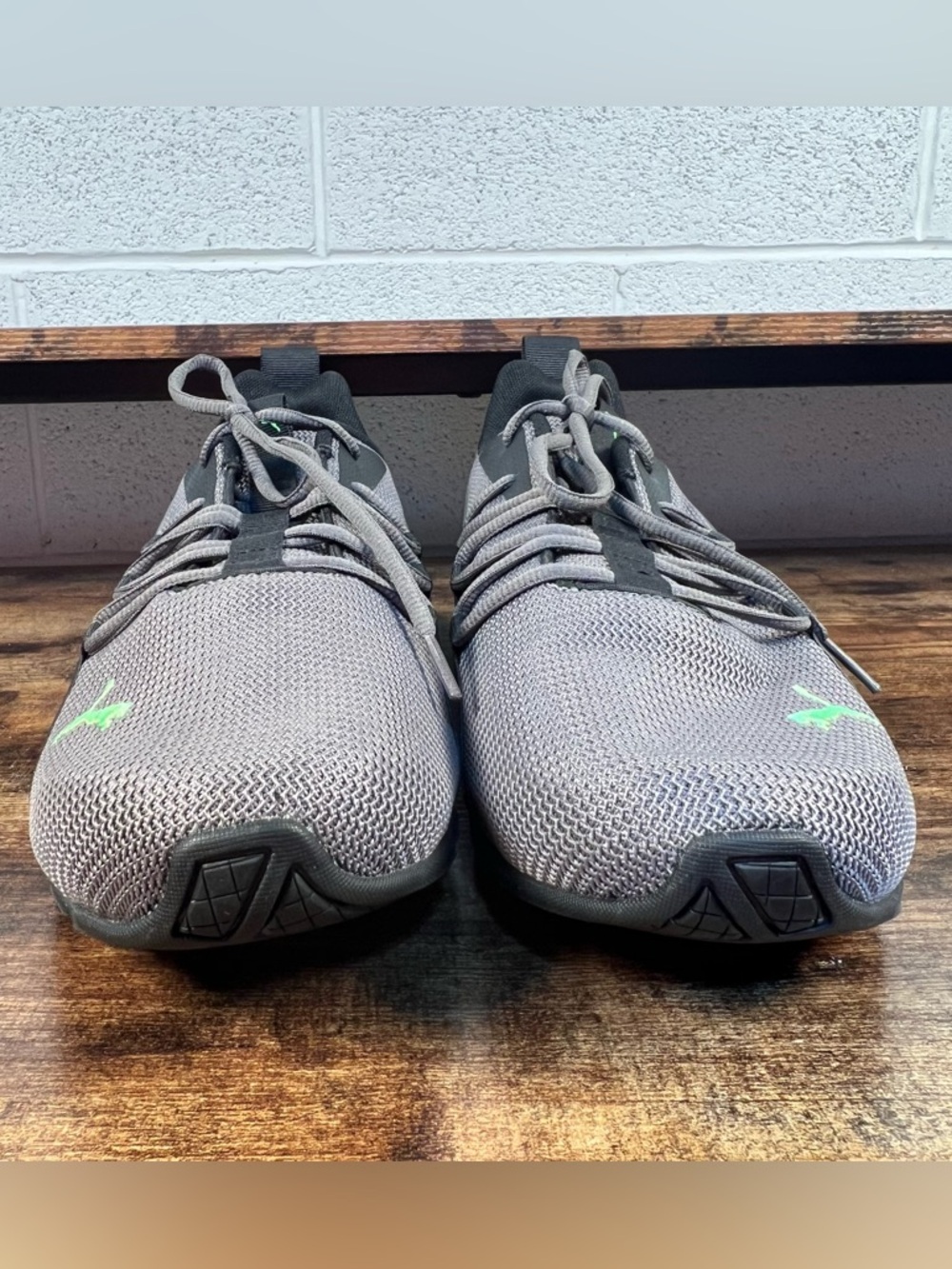 Puma Axelion Nxt Running Shoes Sneakers Grey Black Green Men's 11.5 - Picture 3 of 10